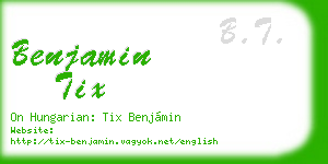 benjamin tix business card